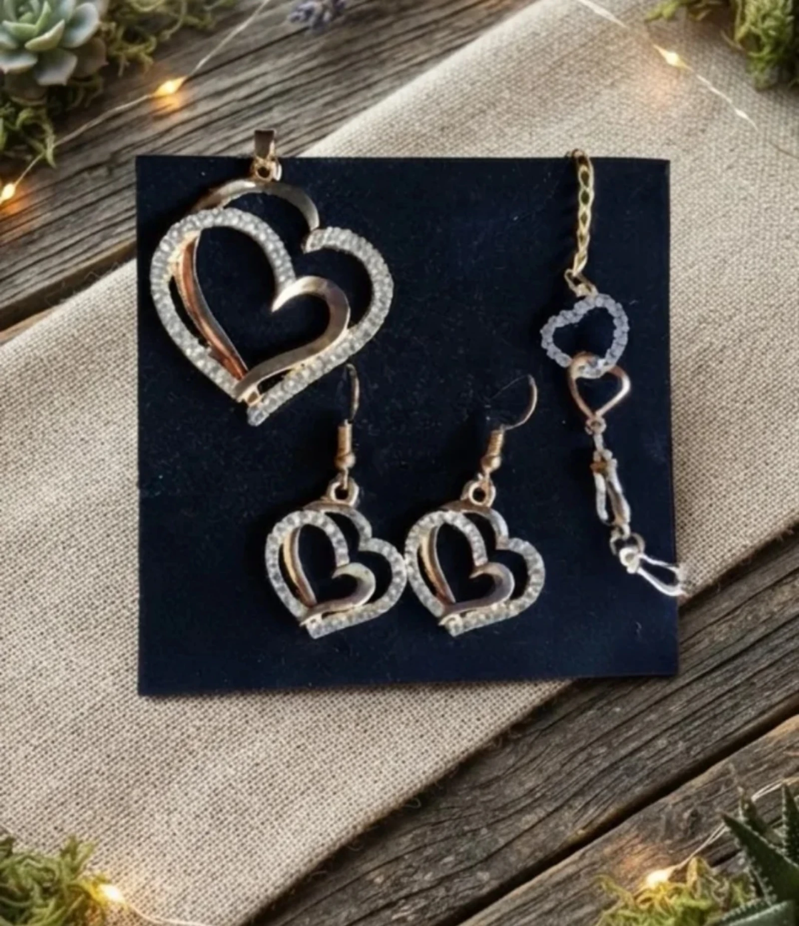 Conjunto de joyería bisutería corazón
